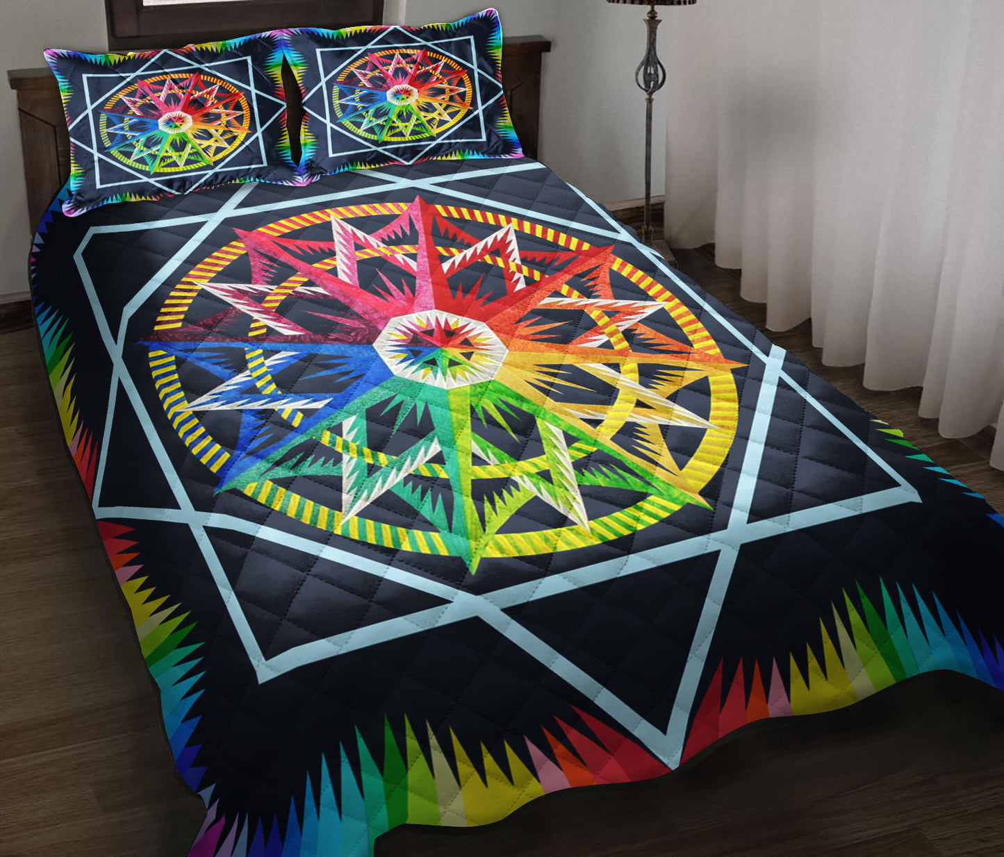 Colorful Compass Quilt Bedding Set MT230510D