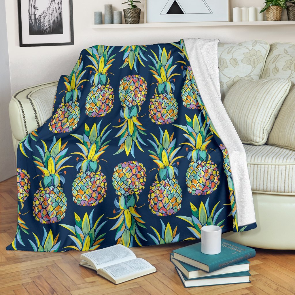 Colorful Pineapple CL16100204MDF Sherpa Fleece Blanket