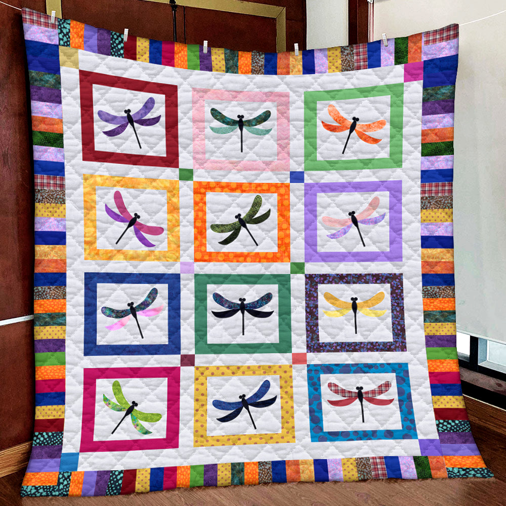 Colorful Dragonfly HM131001D Quilt Blanket