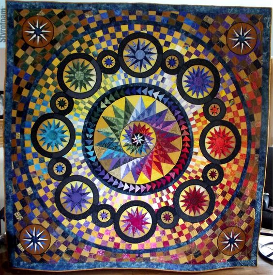 Compass Colorful CLA1210105Q Quilt Blanket