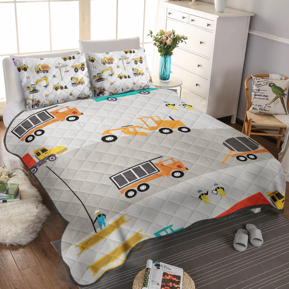 Construction Truck CLT0510038T Quilt Bedding Set