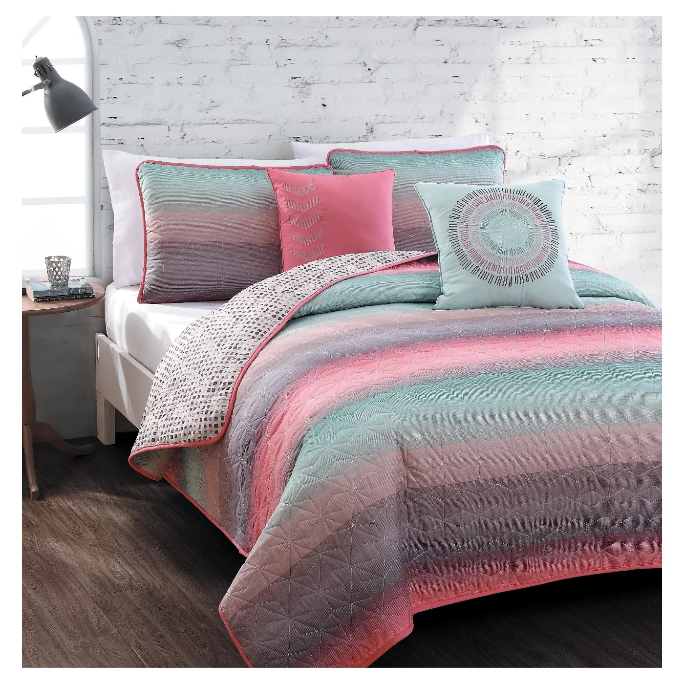 Coral Blue Cypress CLA22101533B Quilt Bedding Set
