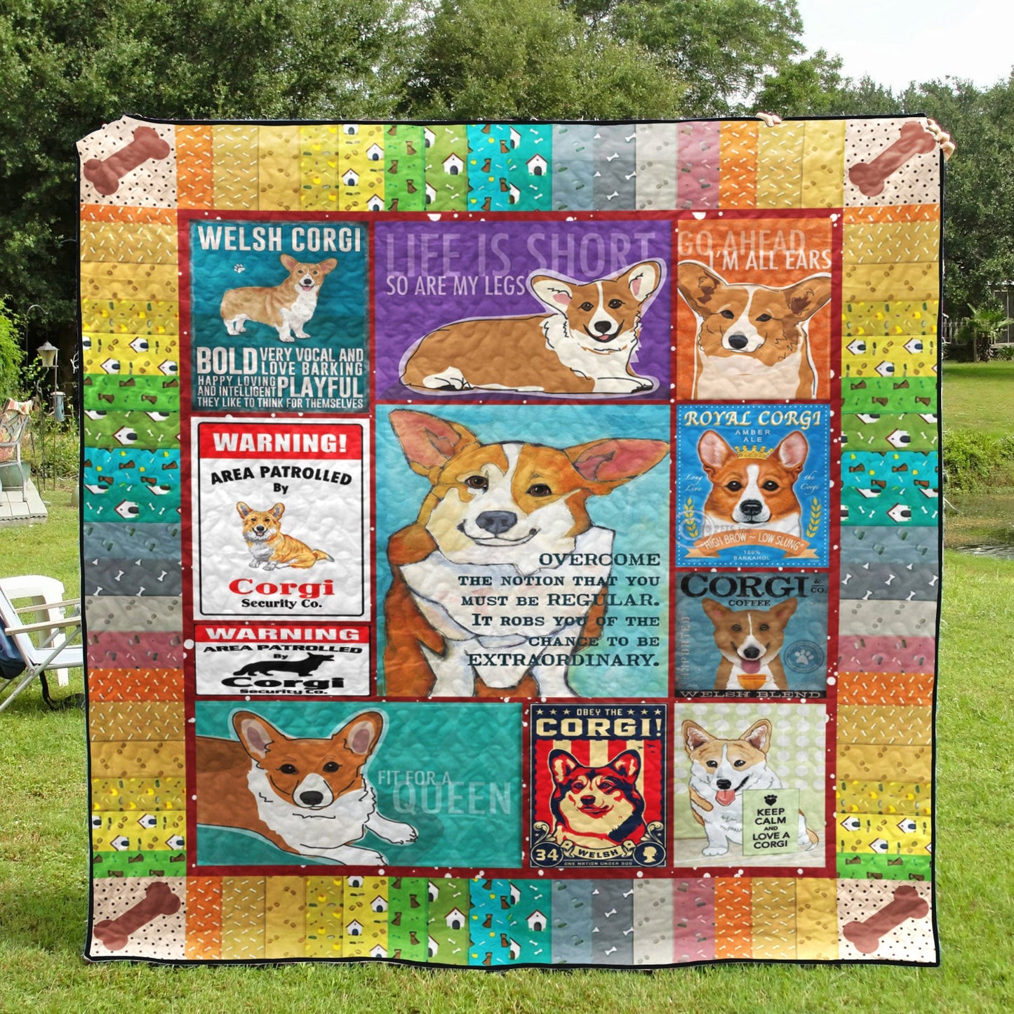 Corgi CLP0811071Q Quilt Blanket