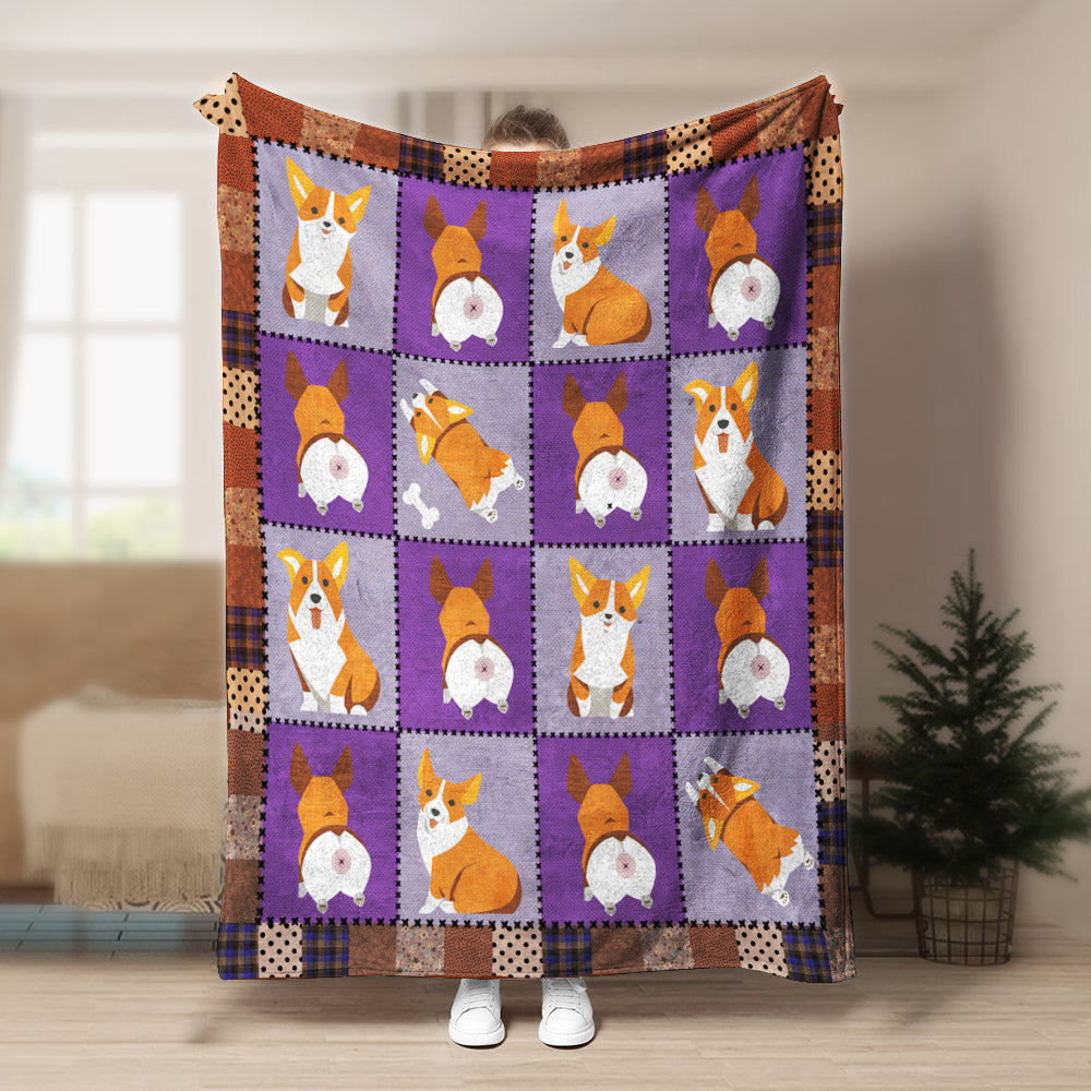 Corgi DD0309025F Sherpa Fleece Blanket