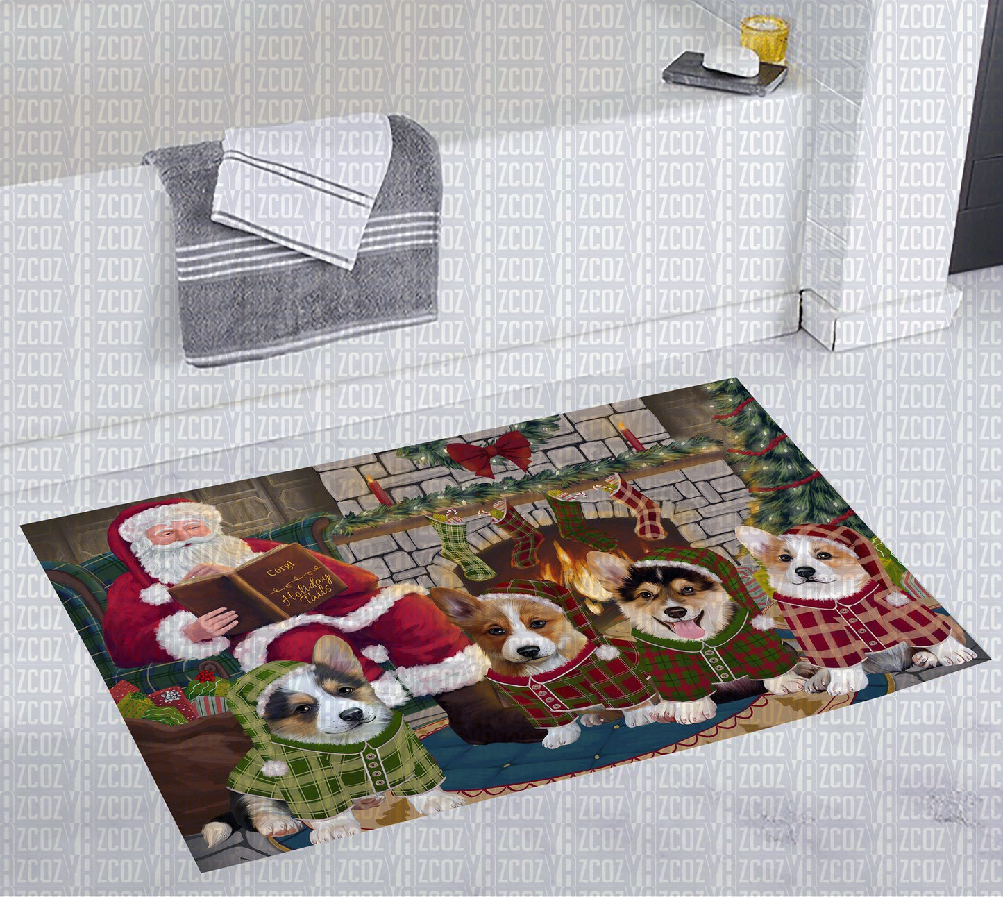 Corgi Fireplace CL20110829MDD Non-slip Door mats