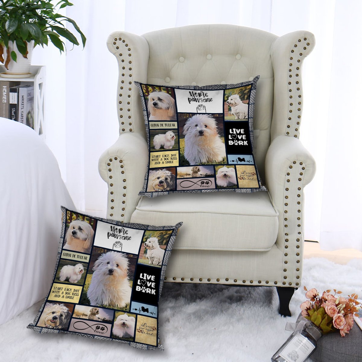 Coton De Tulear Pawsome CL010100100MDP Throw Pillow Covers