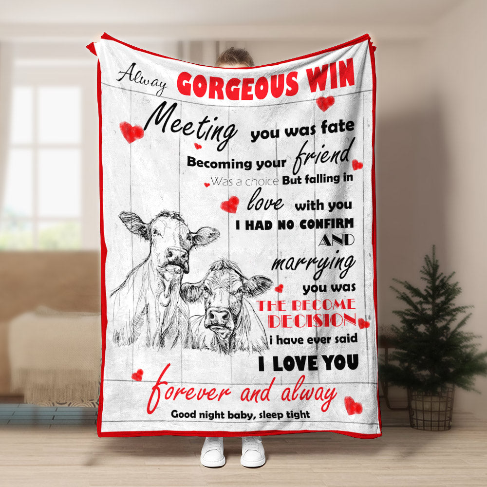 Cow CL280814MDF Sherpa Fleece Blanket