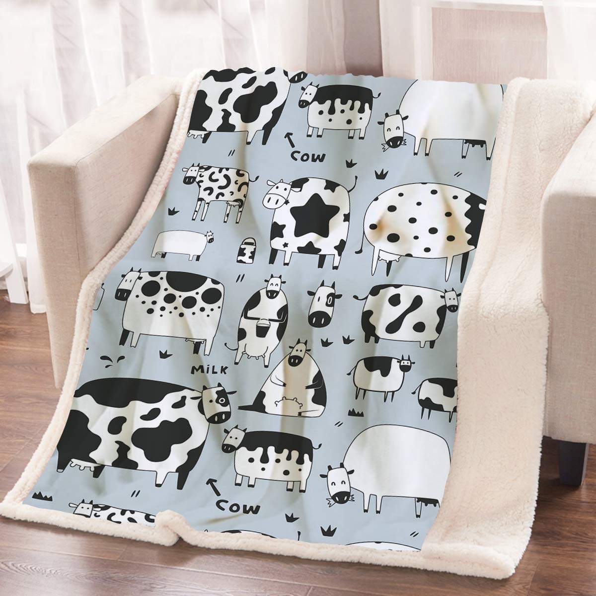Cow CLA1110178F Sherpa Fleece Blanket