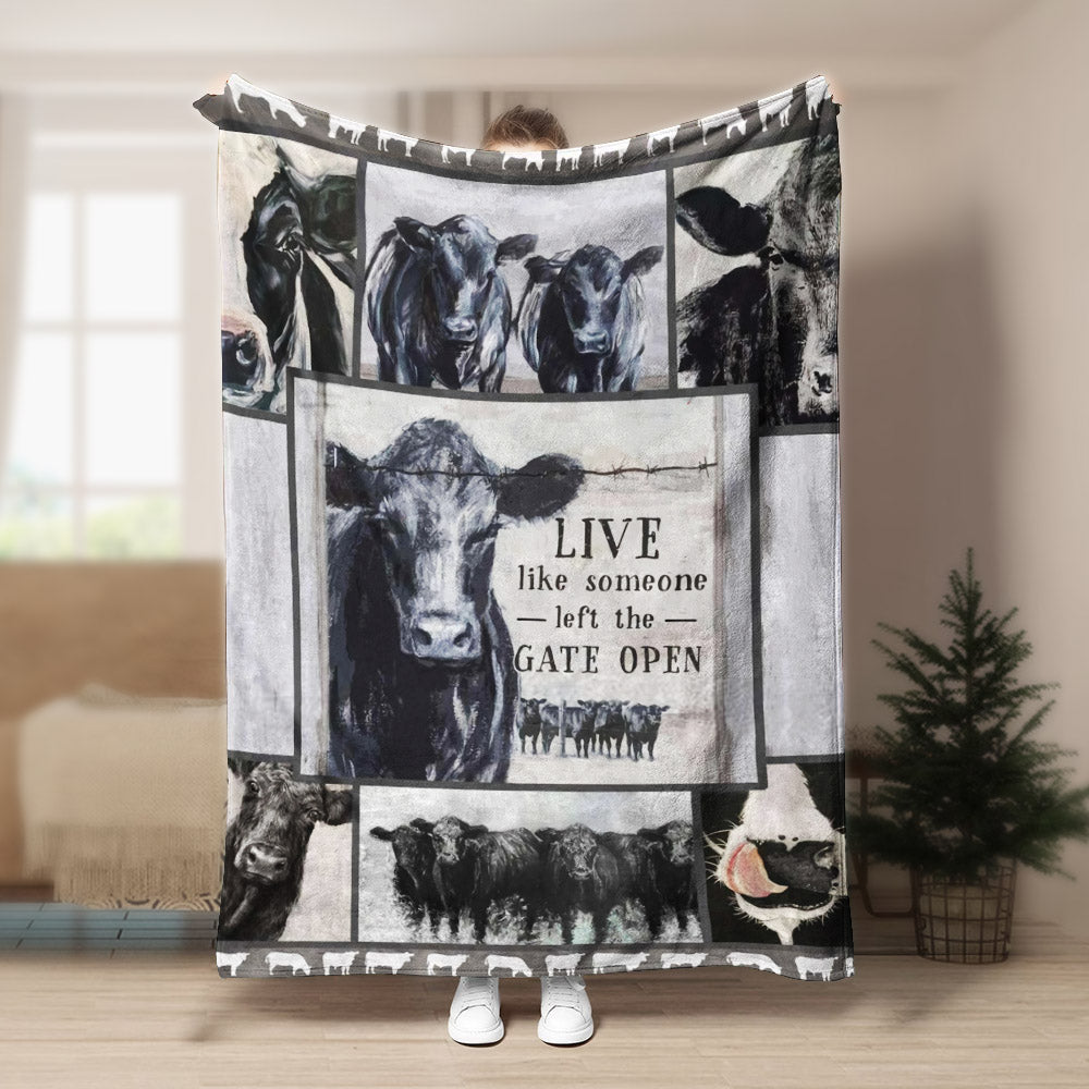 Cow Live Like Someone CLA1910547F Sherpa Fleece Blanket