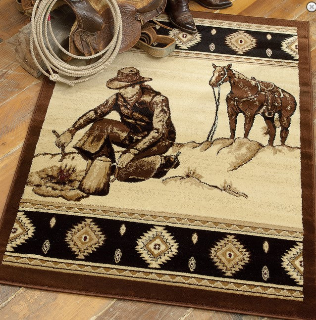 Cowboy At Campfire CLA0410029R Rug