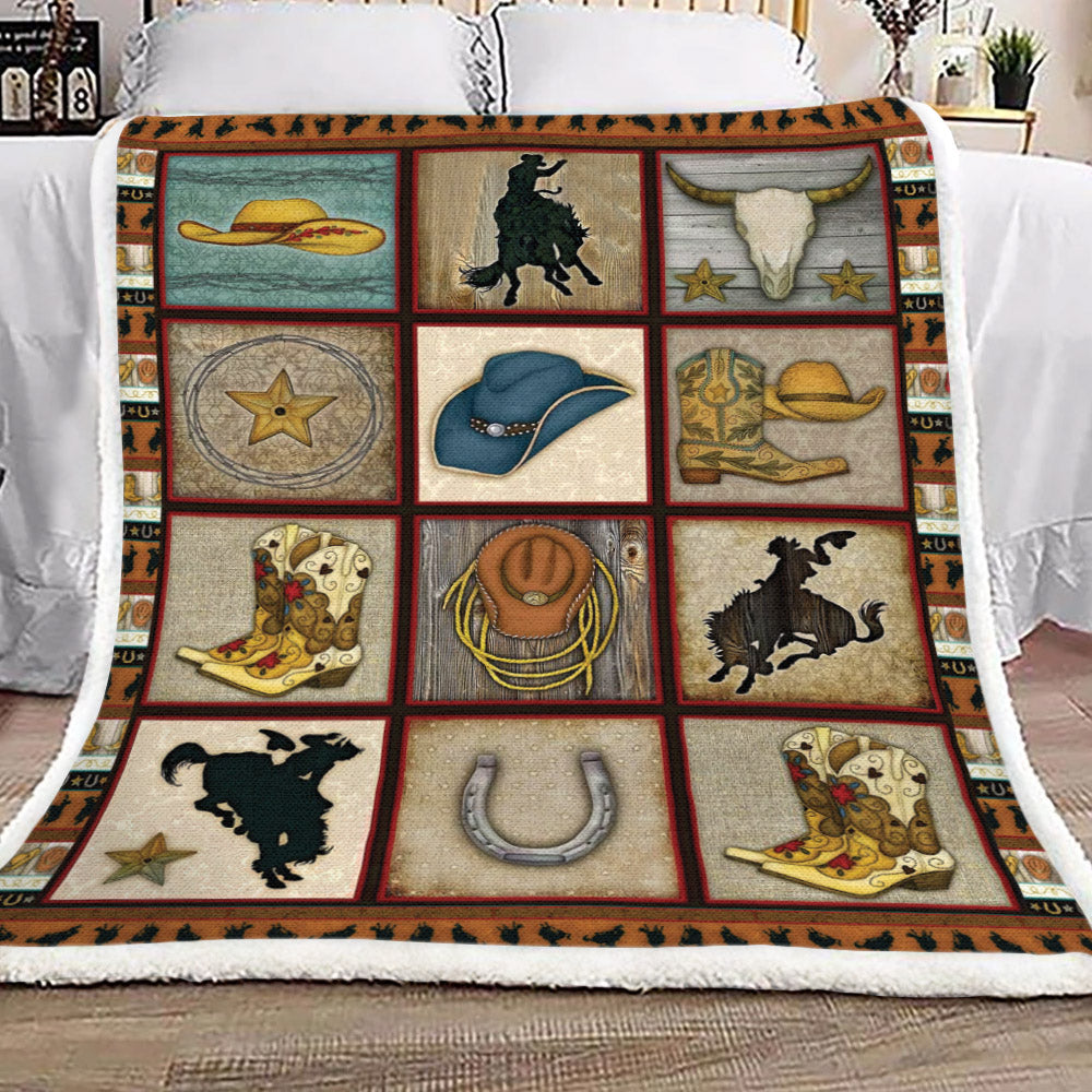 Cowboy HM0710043TT Sherpa Fleece Blanket
