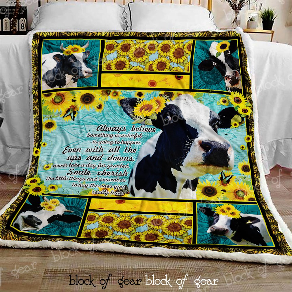 Cows And Sunflowers CL301007MDF Sherpa Fleece Blanket