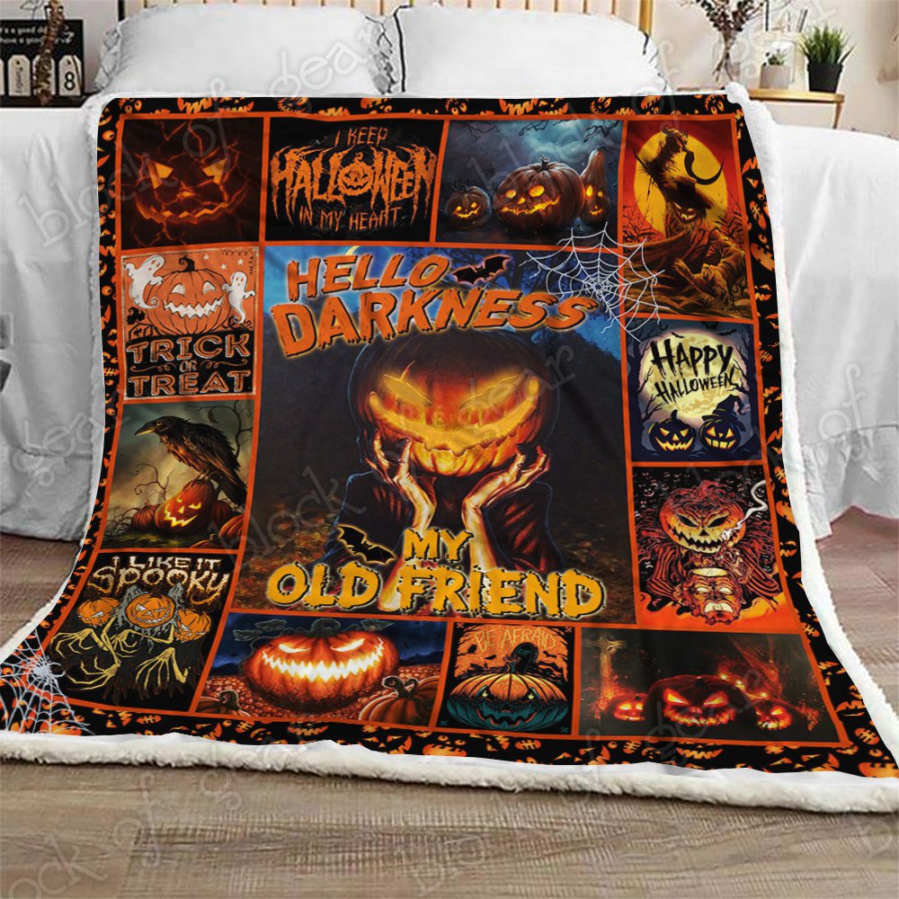 Creepy Pumpkin Halloween CL180915MDF Sherpa Fleece Blanket