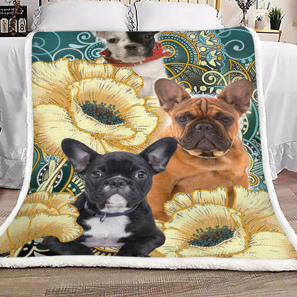 Cute Bulldog TL1510035TT Sherpa Fleece Blanket