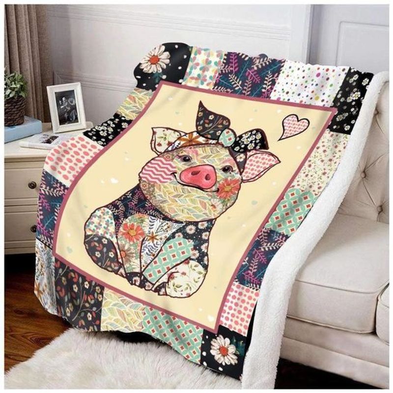 Cute Pig Farm CLM2410107S Sherpa Fleece Blanket