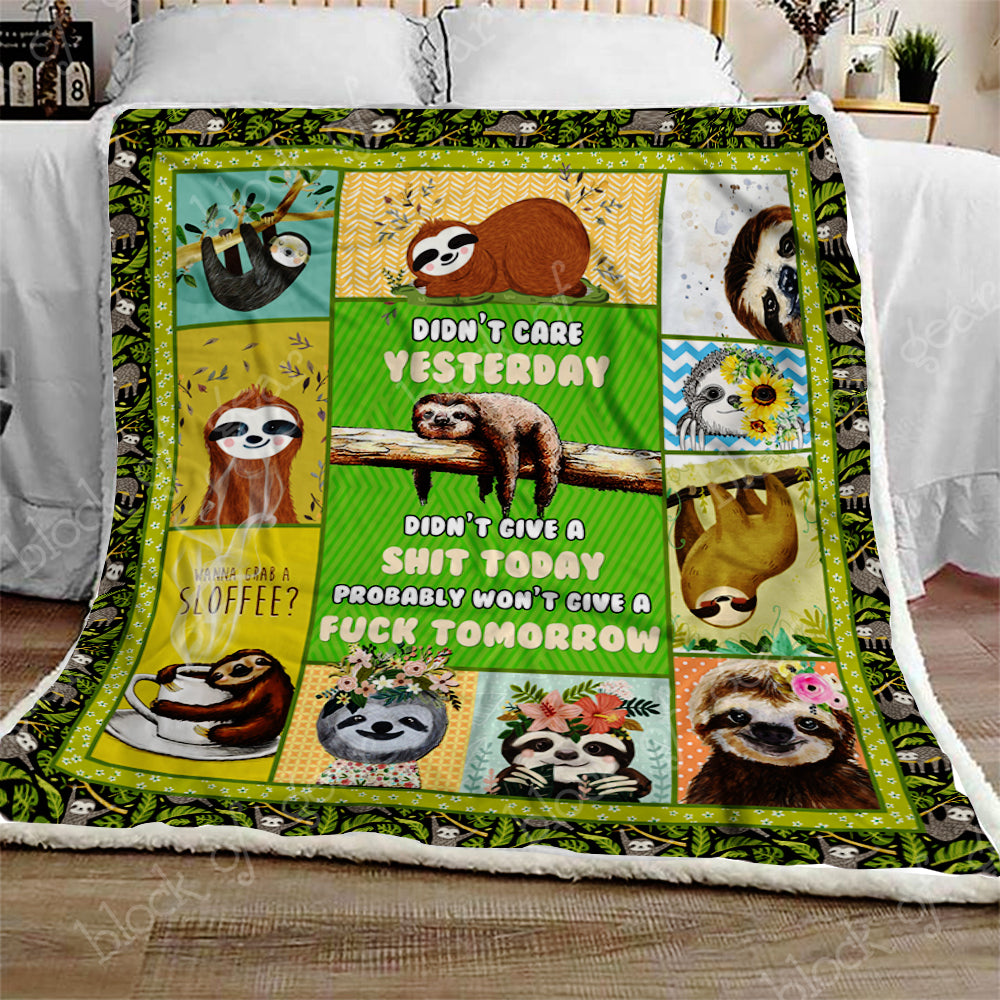 Cute Sloth CL301012MDF Sherpa Fleece Blanket
