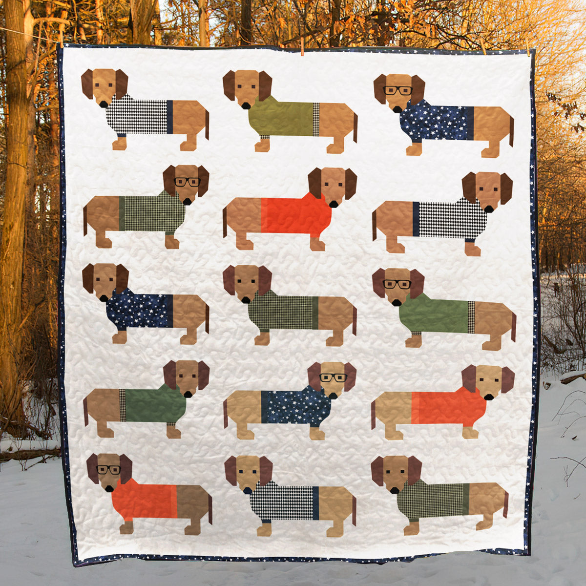 Dachshund CLA0312479Q Quilt Blanket