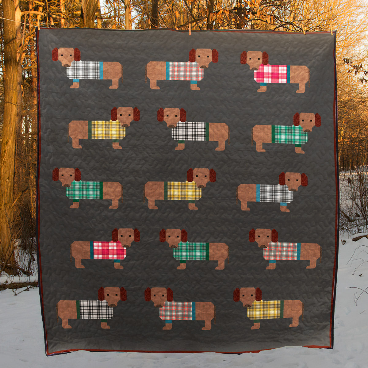 Dachshund CLA1710119Q Quilt Blanket