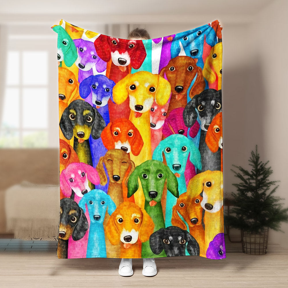 Dachshund BL0309027F Sherpa Fleece Blanket