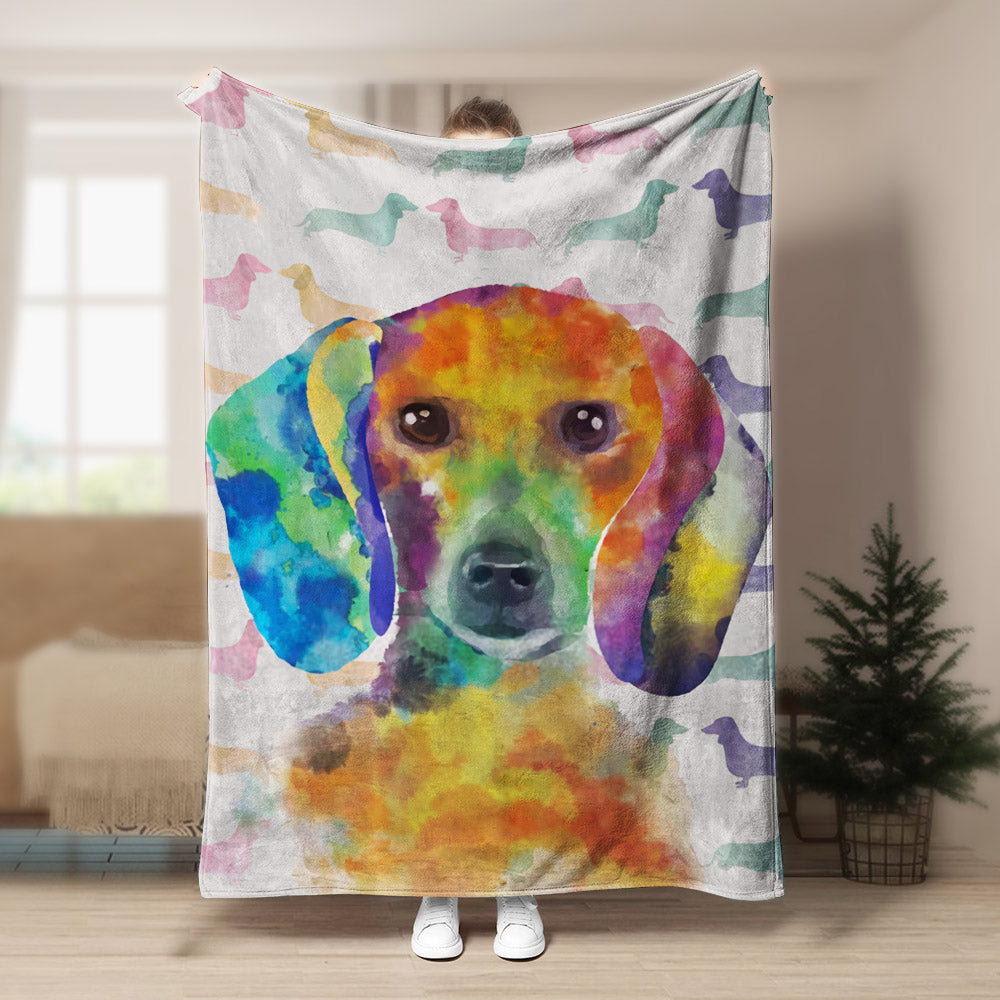 Dachshund CL140821MD Sherpa Fleece Blanket