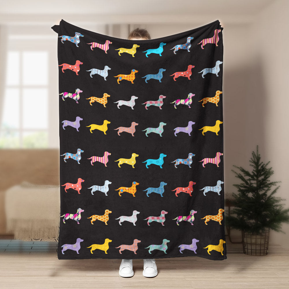 Dachshund CL140822MD Sherpa Fleece Blanket