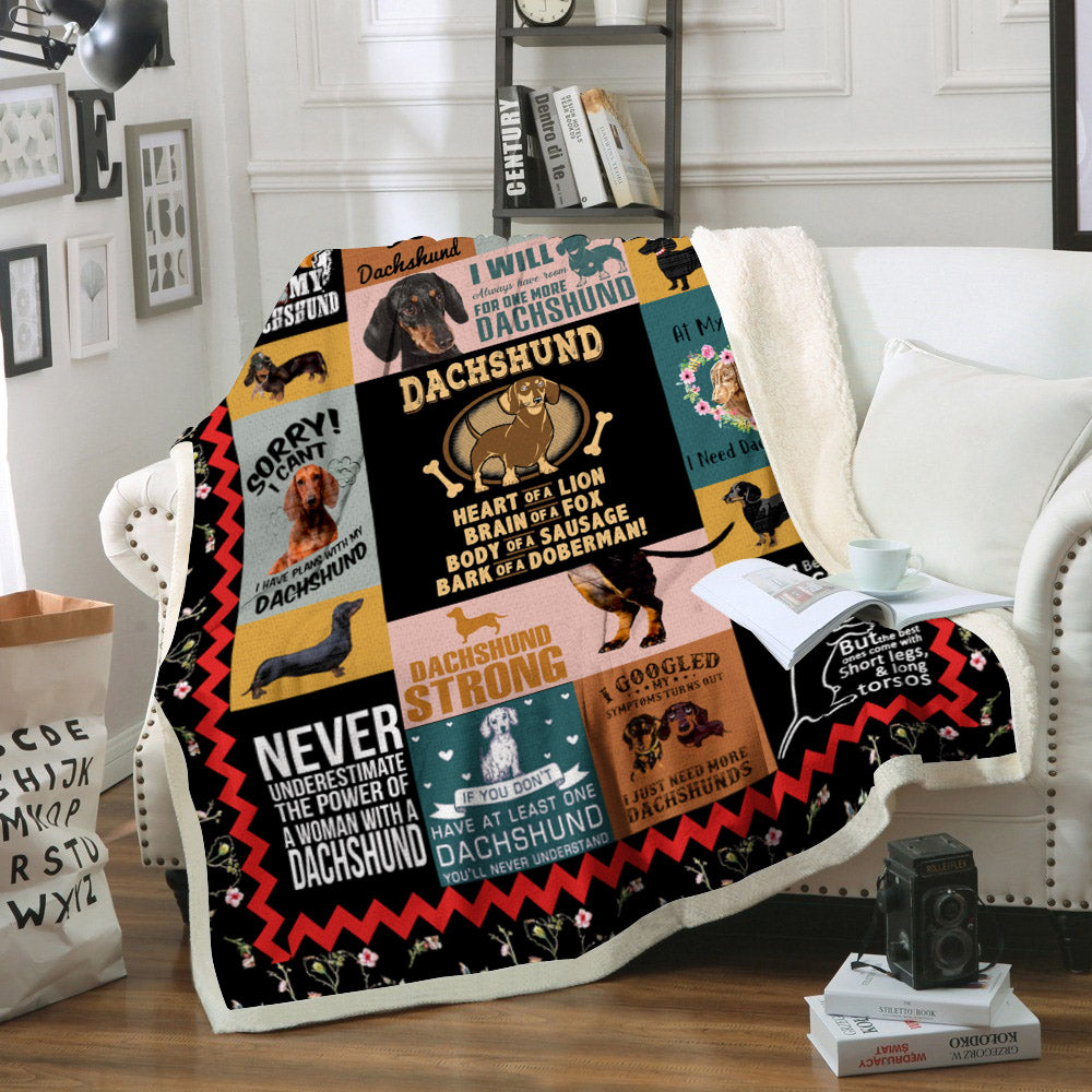 Dachshund CL240911MDF Sherpa Fleece Blanket
