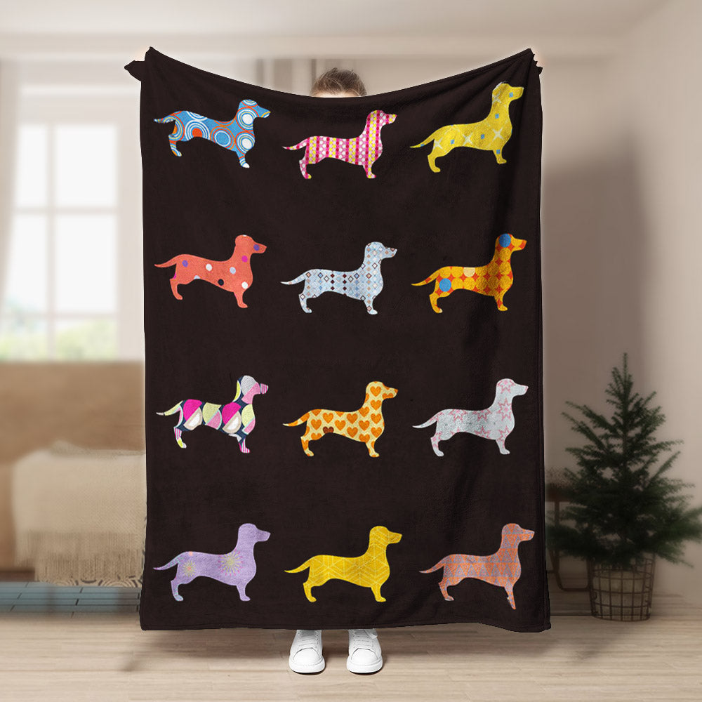 Dachshund CLA140813 Sherpa Fleece Blanket