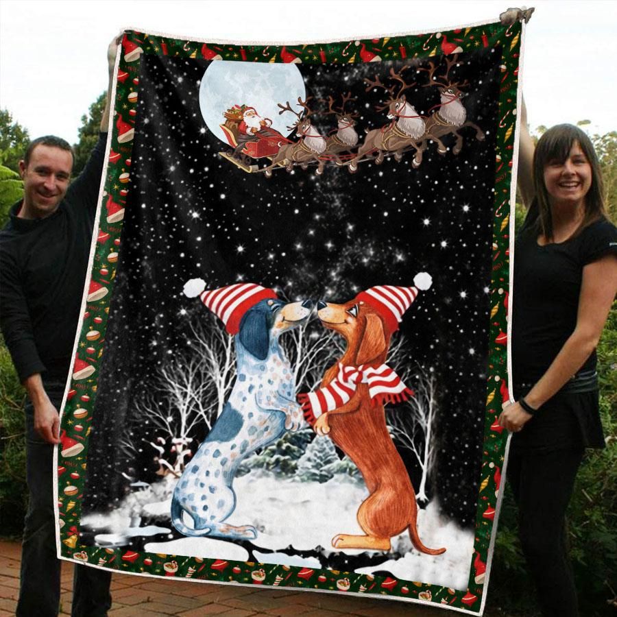 Dachshund Christmas CL20110471MDF Sherpa Fleece Blanket