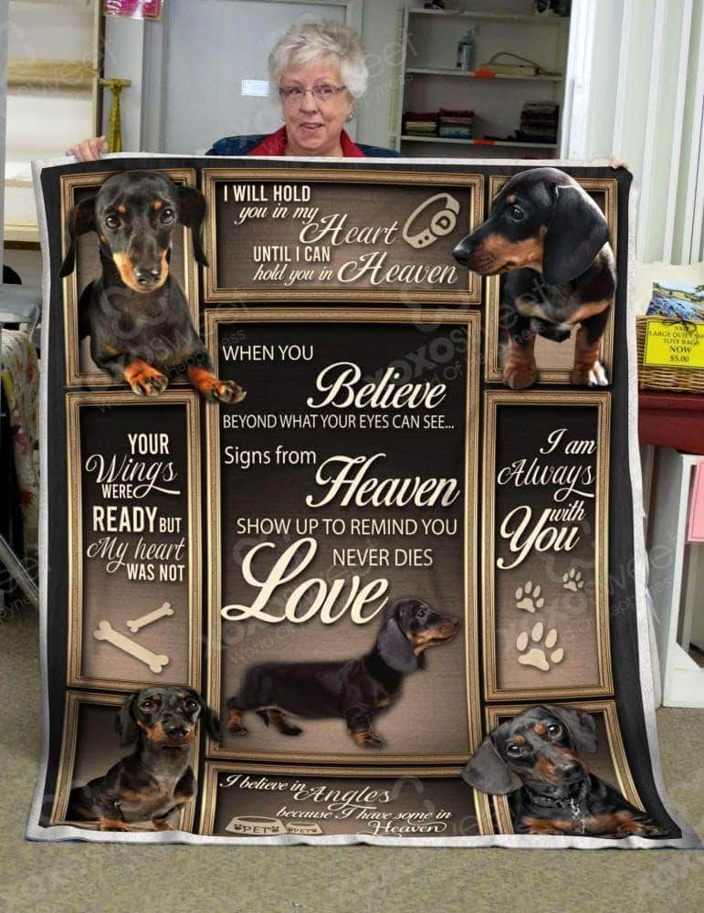 Dachshund Dog When You Believe CL05100135MDF Sherpa Fleece Blanket