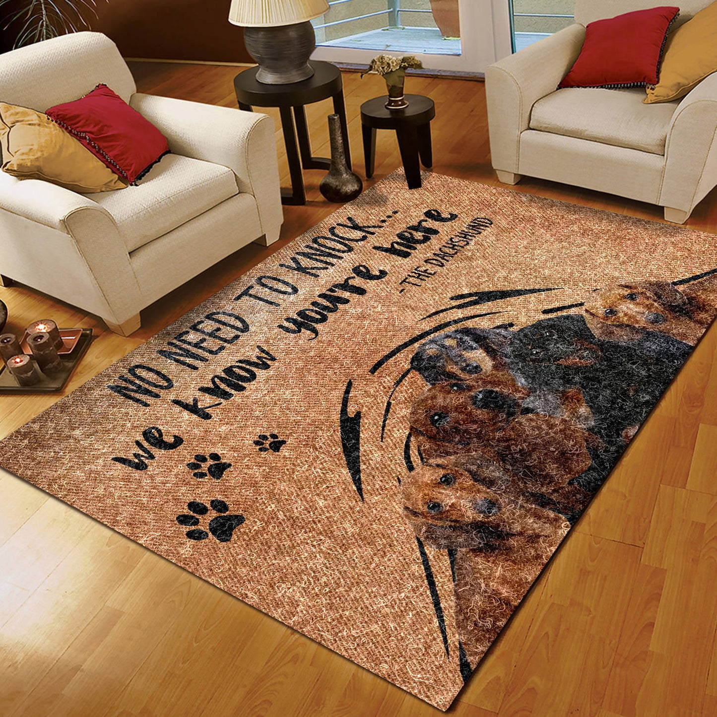 Dachshund No Need To Knock CLA1910091R Rug