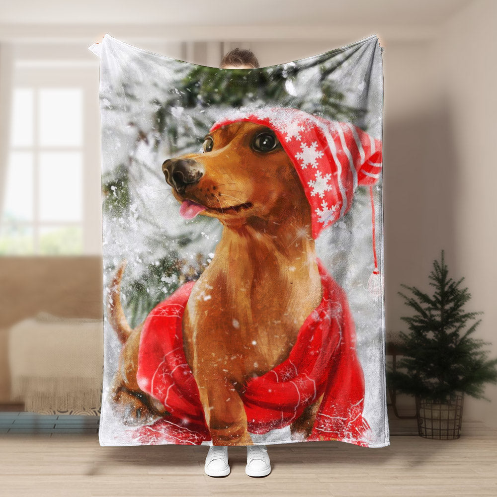 Dachshunds HN160958F Sherpa Fleece Blanket