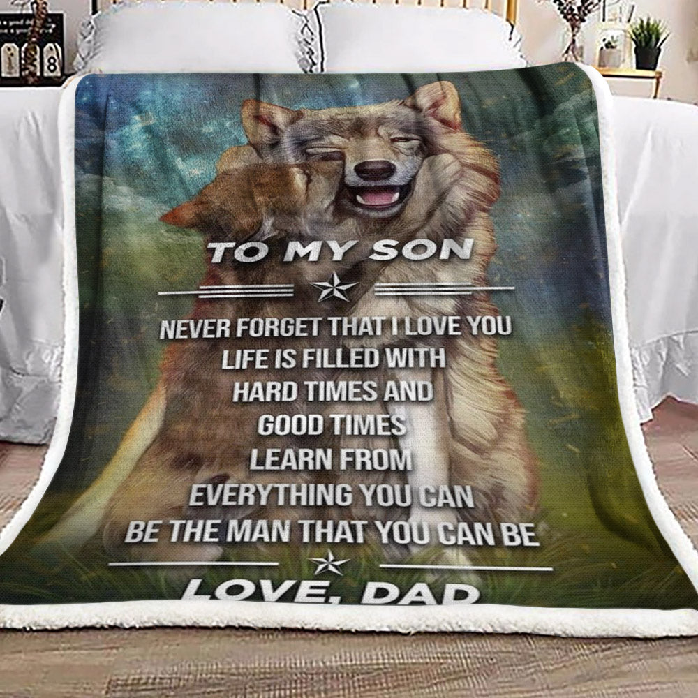 Dad And Son Wolf CL19100150MDF Sherpa Fleece Blanket