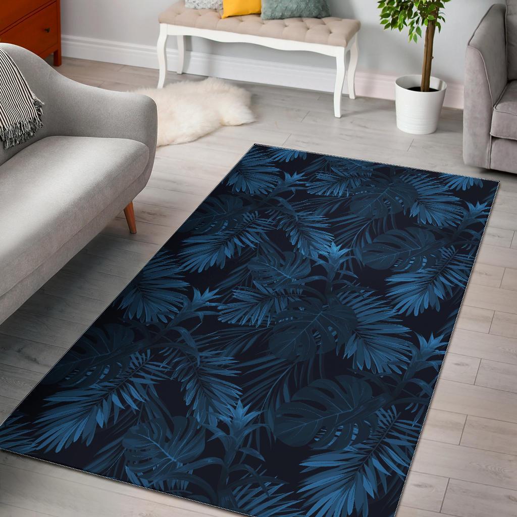 Dark Blue Tropical Leaf CL17100242MDR Rug