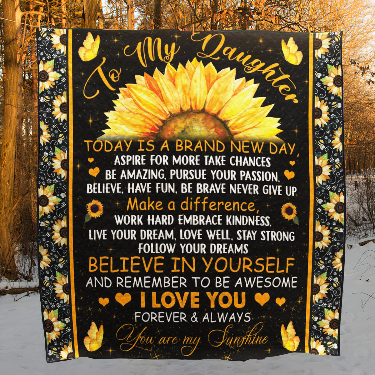 Daughter Believe In Yourself CLA0211206Q Quilt Blanket
