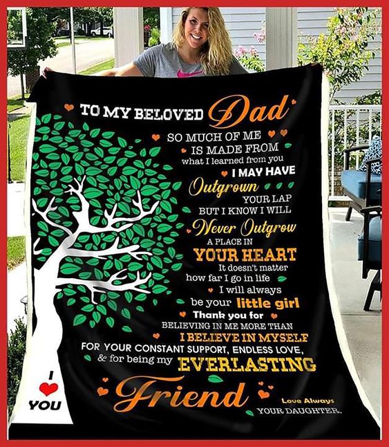 Daughter To My Beloved Dad Thank You Fathers Day CLH0211091F Sherpa Fleece Blanket