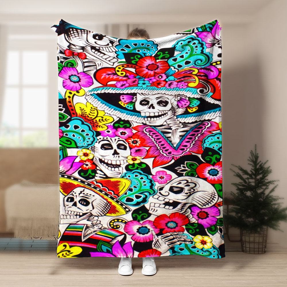 Day Of The Dead BL080950F Sherpa Fleece Blanket