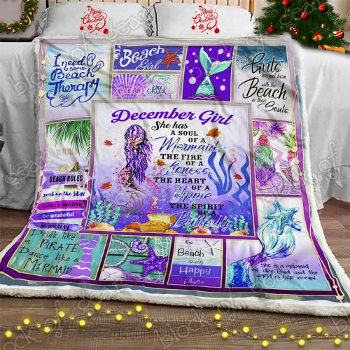 December Girl A Soul Of A Mermaid CL05100141MDF Sherpa Fleece Blanket