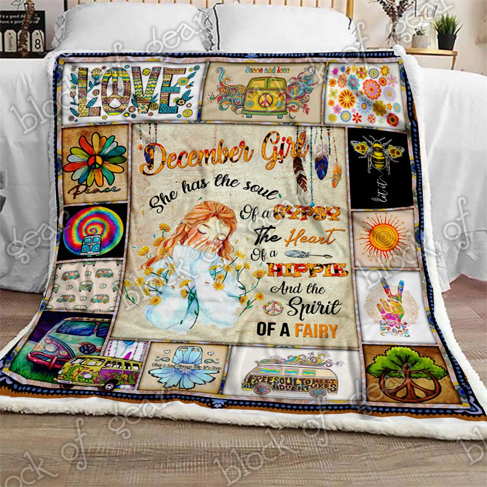 December Girl Hippie CL2709111MDF Sherpa Fleece Blanket
