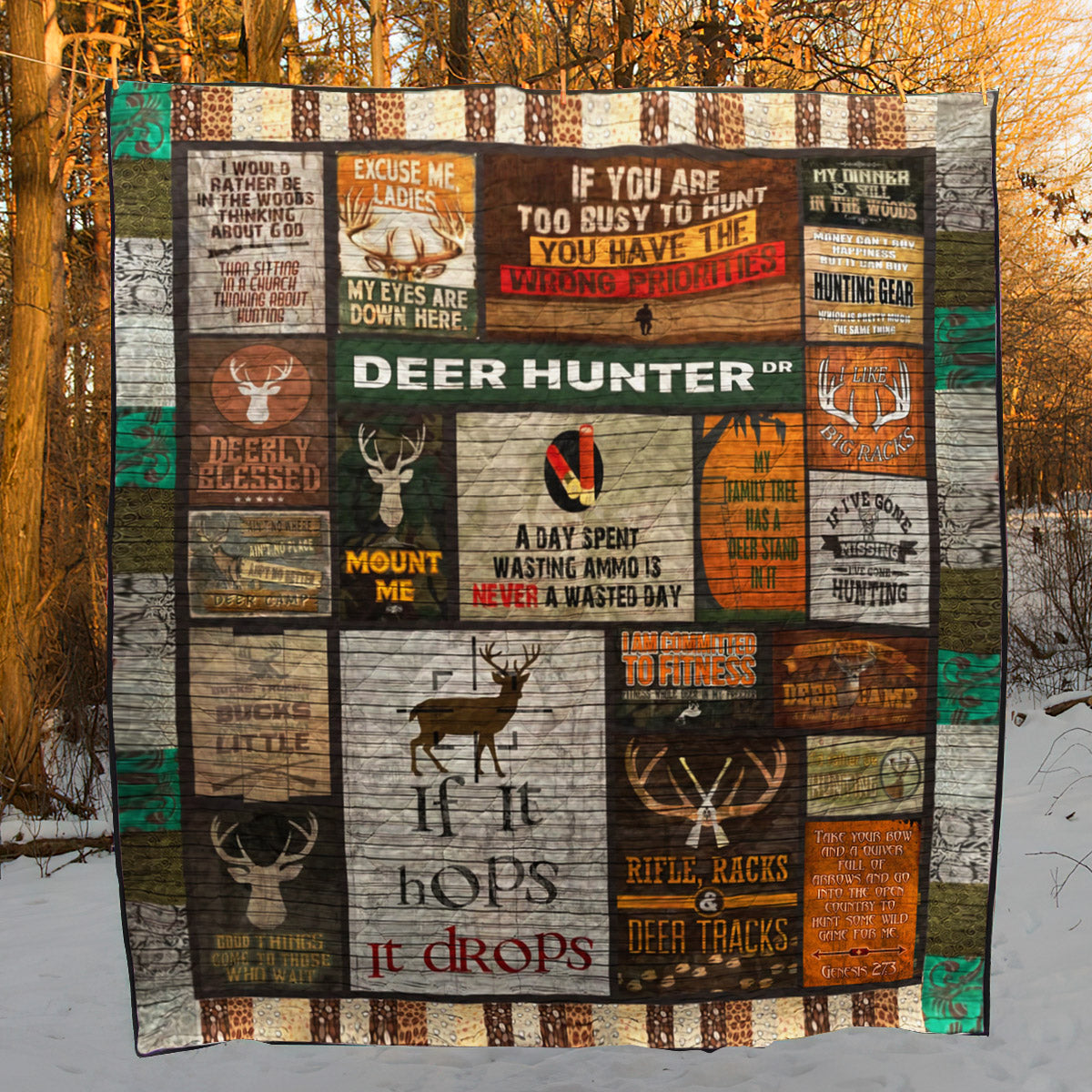Deer Hunter CLA2810198Q Quilt Blanket