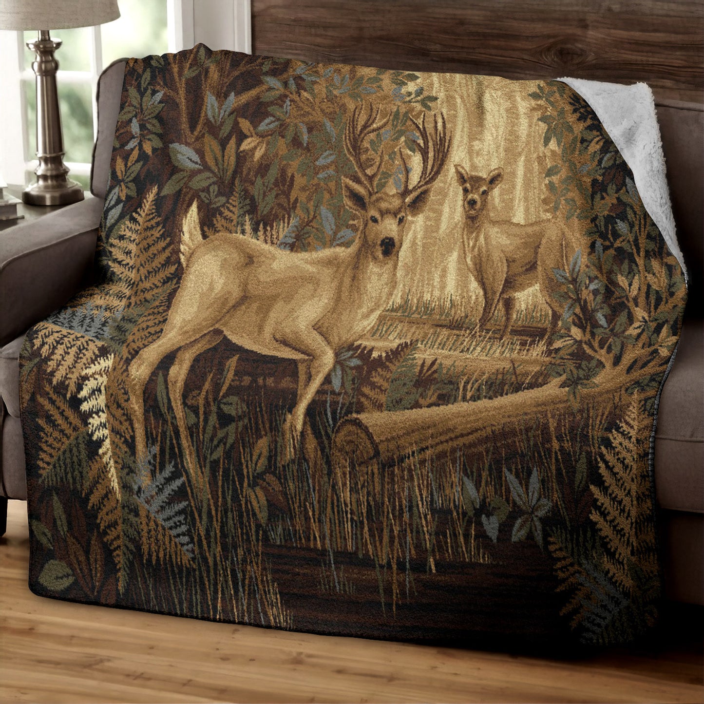 Deer HM040918TT Sherpa Fleece Blanket
