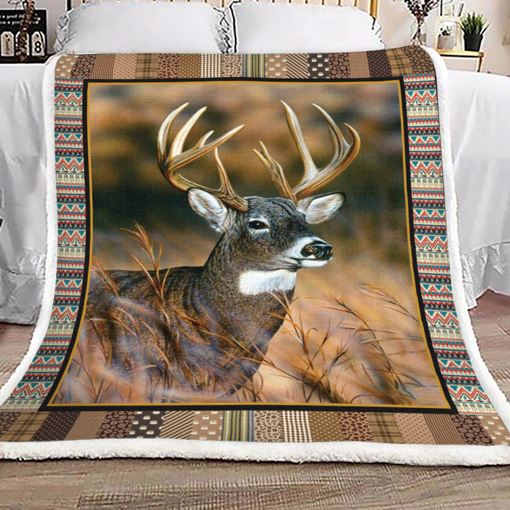 Deer HM1809041TT Sherpa Fleece Blanket