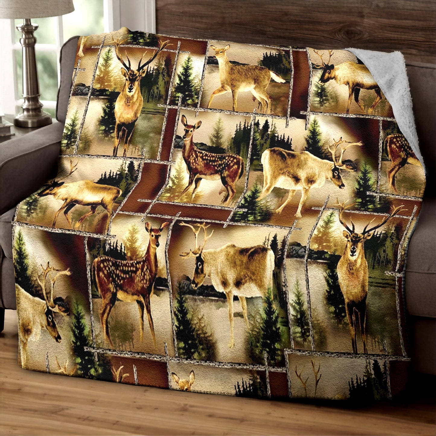 Deer TL230828TT Sherpa Fleece Blanket