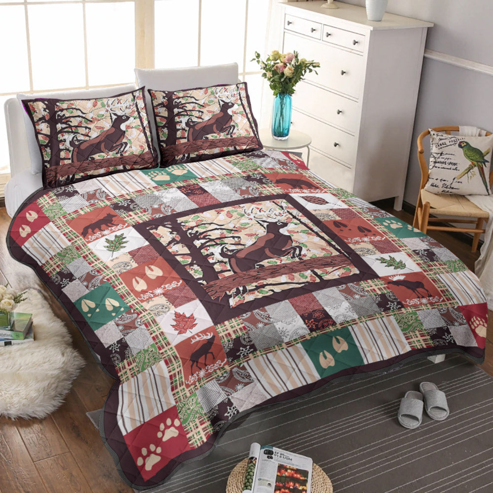 Deer Woodland CLM2210098B Quilt Bedding Set