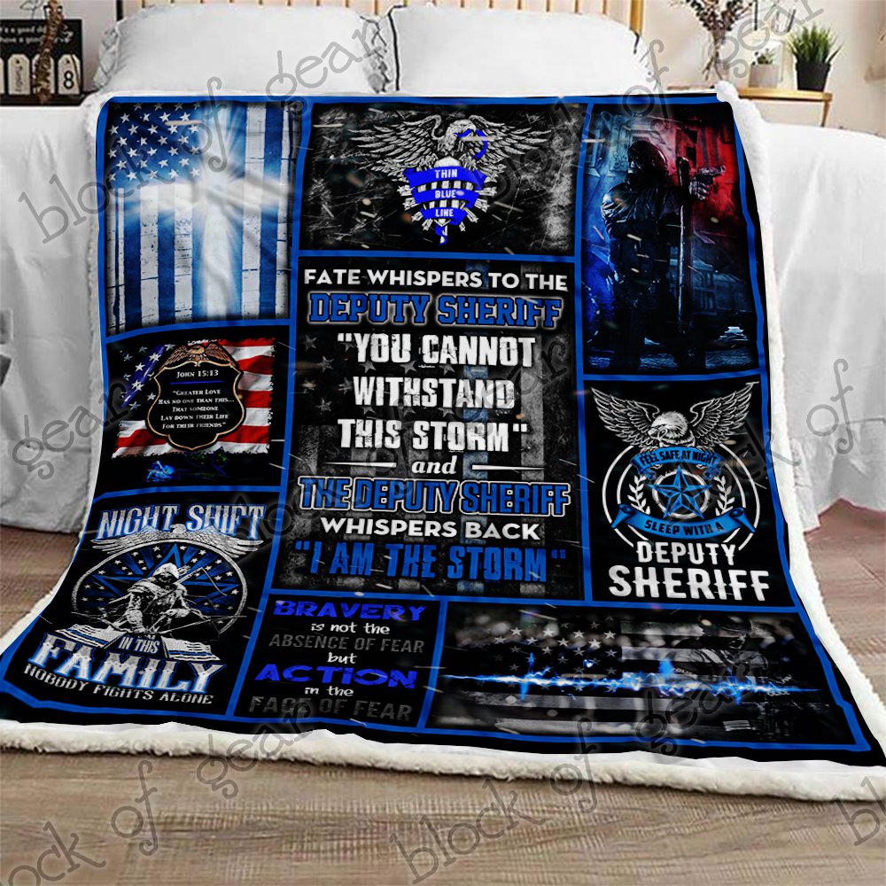 Deputy Sheriff CL0210065MDF Sherpa Fleece Blanket