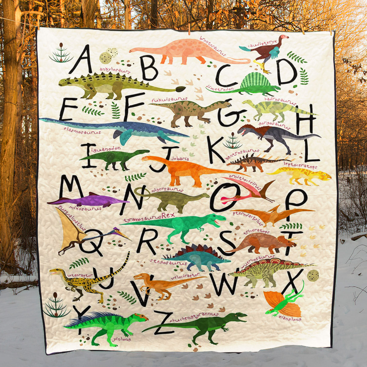 Dinosaur Alphabet CL05100031MDQ Quilt Blanket