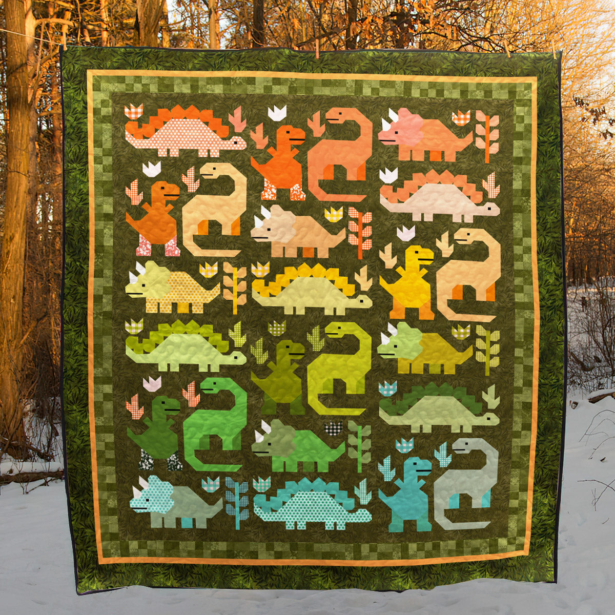 Dinosaur Quilt Blanket HT151001