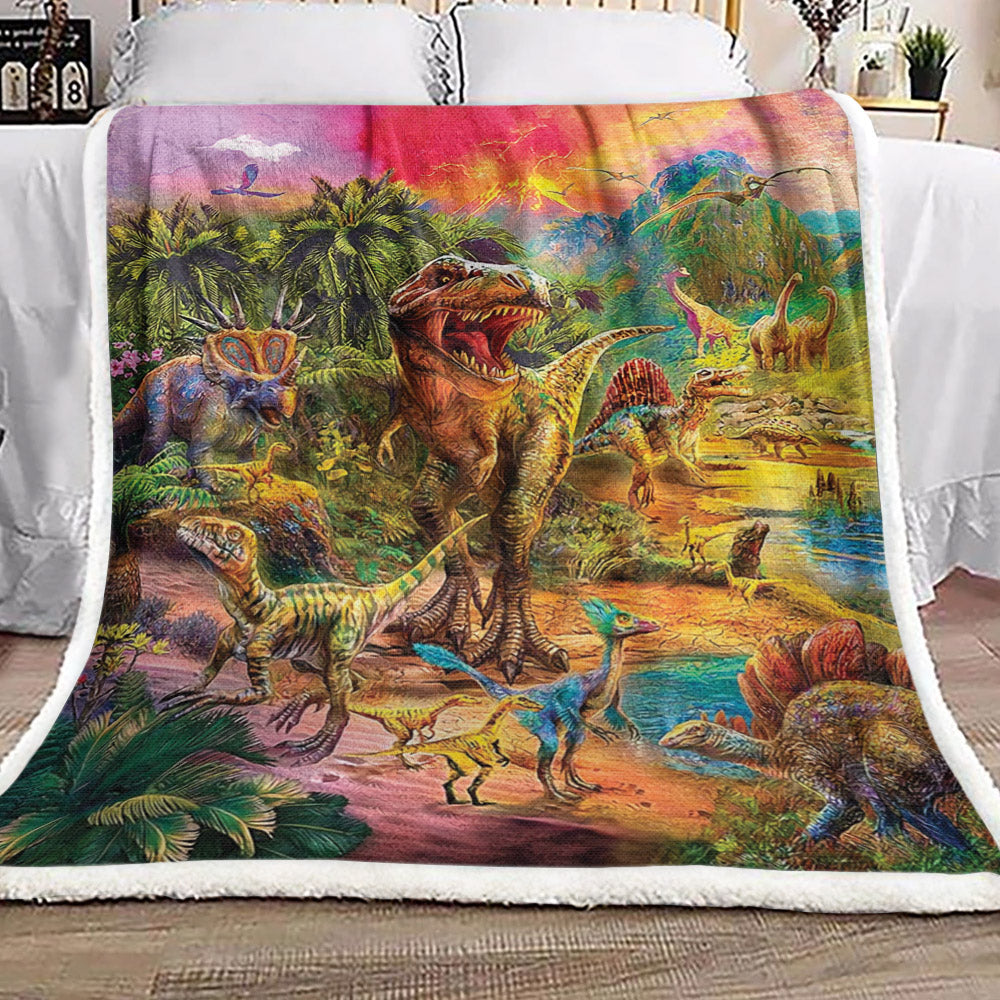 Dinosaur BL190931F Sherpa Fleece Blanket