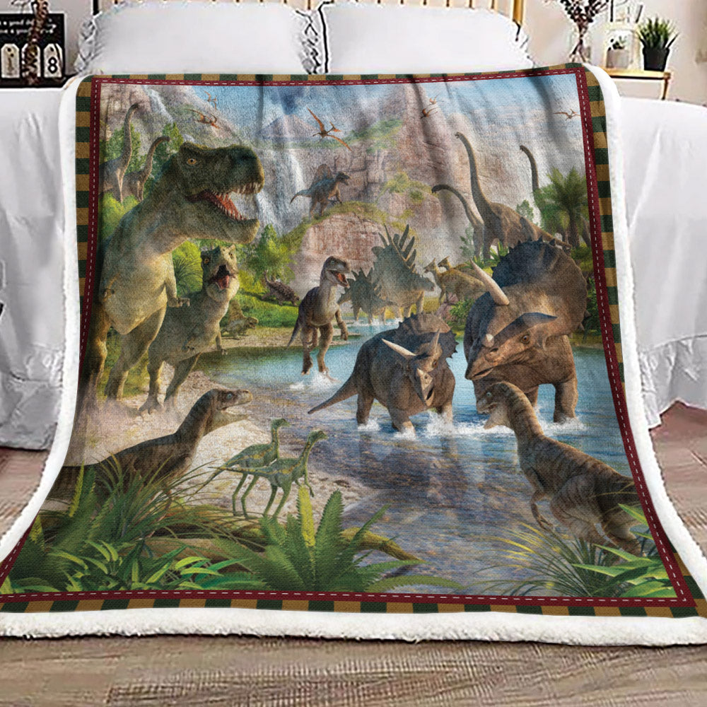 Dinosaur BL081063F Sherpa Fleece Blanket