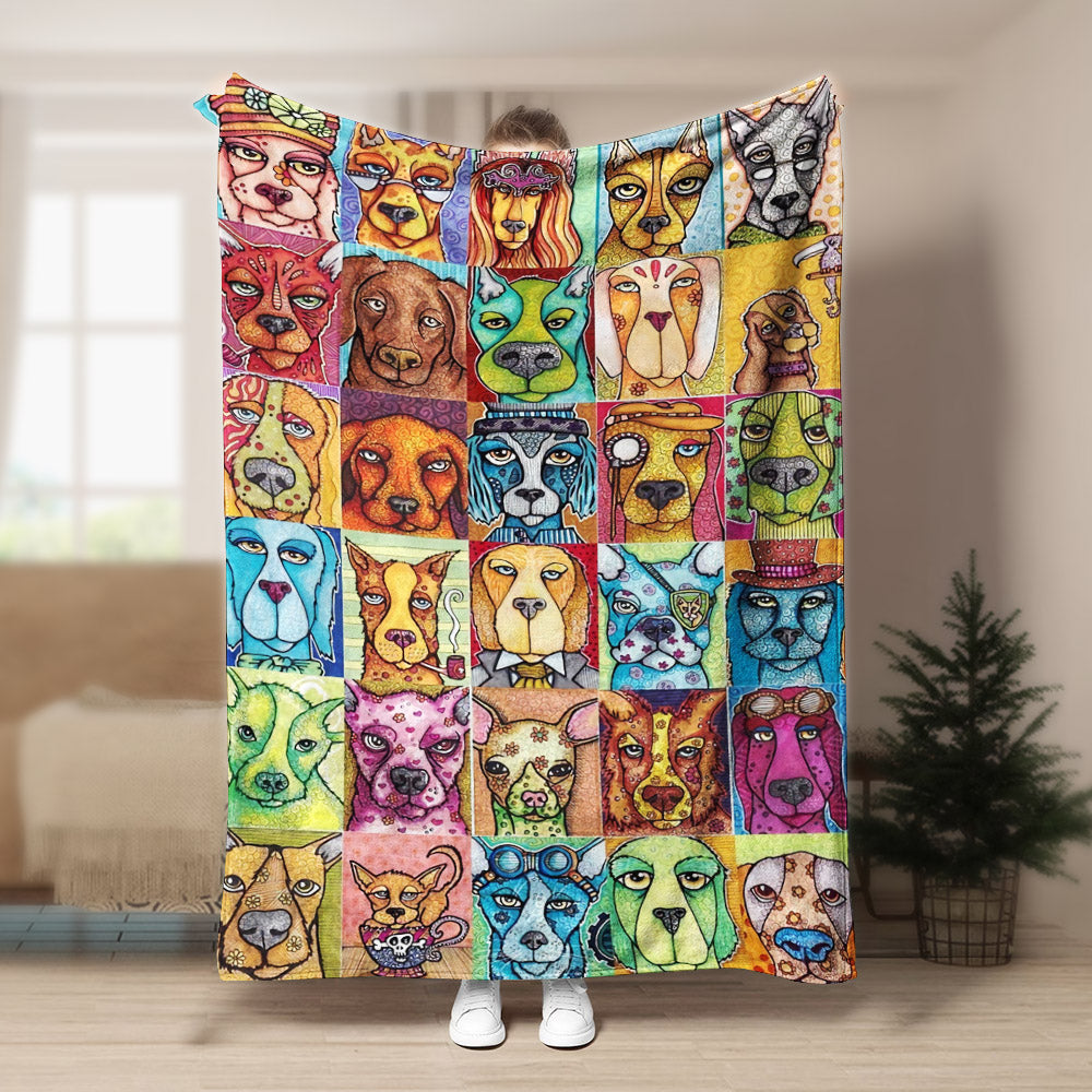 Dog BT190823F Sherpa Fleece Blanket
