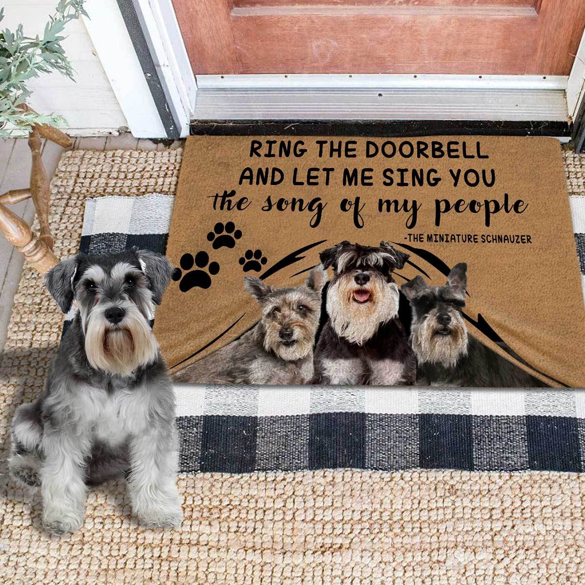 Dog Miniature Schnauzer Ring The Doorbelll CL18110220MDD Non-slip Door mats